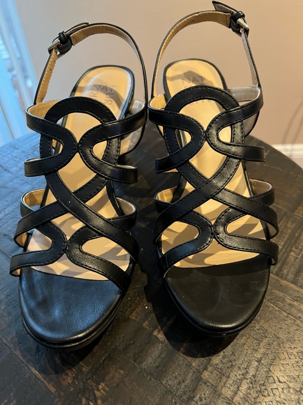 Naturalizer Cameron Black Strappy Heeled Sandals